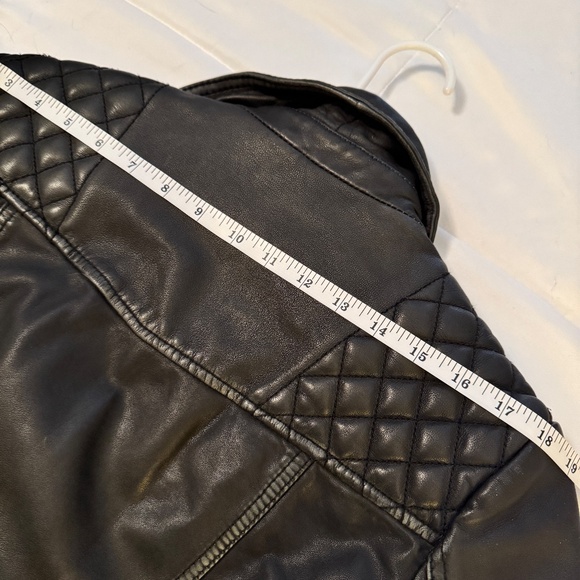 All Saints Cargo Distressed Leather Biker Jacket size 10 (large) - Picture 6 of 7